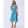 INSPIRE CHIC Women's Boho Summer Halter Neck Sleeveless Casual Floral Print Midi Sundresses - 4 of 4