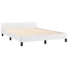 vidaXL Faux Leather Bed Frame Platform Bed, Scandinavian Style/Slats Support/No Box Spring Needed/Without Mattress/Easy Assembly, White Full Bed - 4 of 4