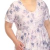 Plus Size Floral Short Sleeve Knee Length Dress - 4 of 4