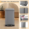 3.2 Gallon Step On Trash Can with Soft Close Lid, Modern Garbage Can with Oot Pedal and Inner Bucket, Metal Waste Basket for Bathroom, Bedroom - 3 of 4