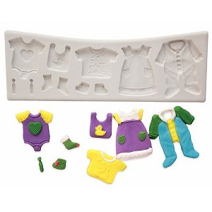 O'Creme Baby Clothes Silicone Fondant Mold - 7" x 2" - White - 1 of 1
