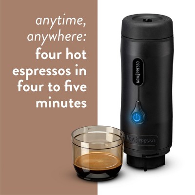 Portable Black Metal Espresso Machine with Dual Heating Element