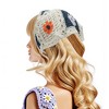 Unique Bargains Knitted Triangle Bandana Beige Black 2 Pcs - 2 of 4