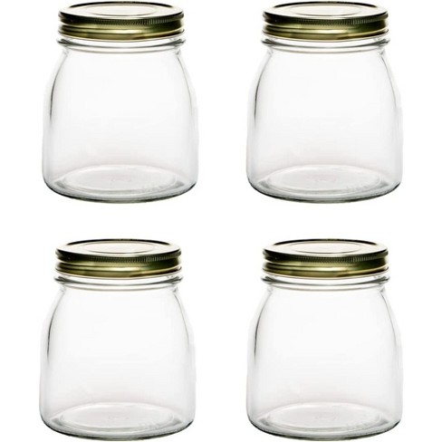 Golden Transparent Glass Bottles, Candy Jars, Household Sealed