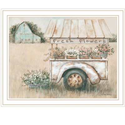 HomeRoots Fresh Flowers For Sale White Framed Print Wall Art