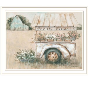 HomeRoots Fresh Flowers For Sale White Framed Print Wall Art - 1 of 3