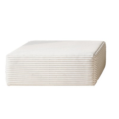 37.40inSofa ottoman ,No Assembly Required,White(Plush Corduroy Fabric)