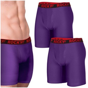 Rocky Men's Boxer Briefs 9", 2 PACK, 4-Way High Performance Pouch Underwear, Tagless - 1 of 4