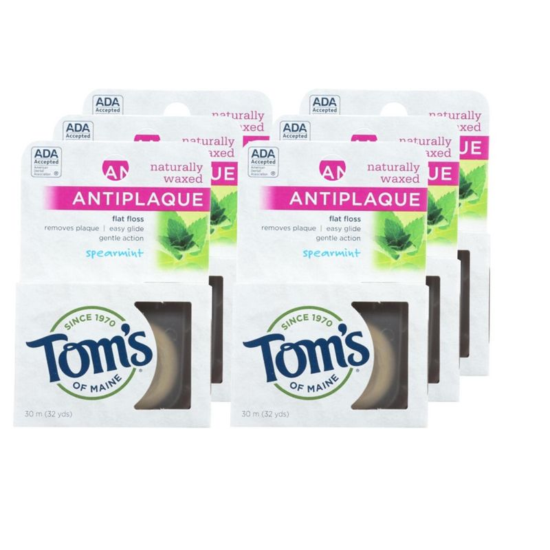 Tom's Of Maine Naturally Waxed Antiplaque Flat Floss Spearmint - Case of 6/32 yd, 1 of 6