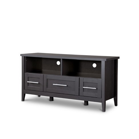 Espresso Finished 3 Drawers Tv Stand For Tvs Up To 47