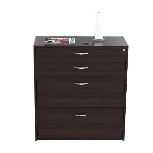 4 Drawer Locking File Cabinet Espresso Inval Target