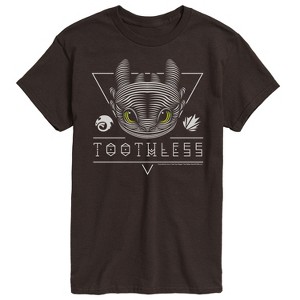 Men's - How to Train Your Dragon - Toothless Line Art Short Sleeve Graphic T-Shirt - 1 of 4