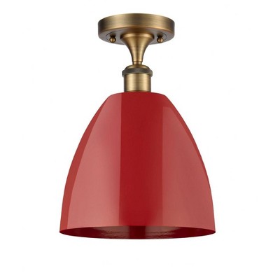 Plymouth Dome - 1 Light Semi-Flush Mount In Industrial Style-12.88 Inches Tall and 9 Inches Wide