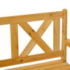 MOEPISY Patio Wooden Bench With Storage Box, Large Entryway Deck Box W/ Unique X-Shape Back - 2 of 4