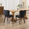 VYNXARIA French Vintage Tufted Upholstered Fabric Dining Chair,Set of 2,Black - 3 of 4