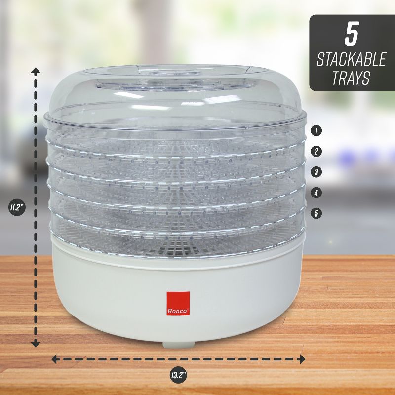 Ronco 5-Tray Dehydrator, Food Preserver, Quiet Dehydrating and Easy to Use, Dehydrate and Preserve Fruit, 3 of 7