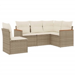 vidaXL Garden Sofa Set Beige - 1 of 4