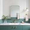 MAYEERTY 24 x 16in Modern Rectangular Bathroom Medicine Cabinets, Metal Framed Wall Mirror with Storage, Gold - 3 of 4