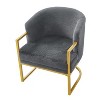 Accent Chair Upholstered Armchair Cozy Reading Chair with Gold Metal Frame - ModernLuxe - 4 of 4