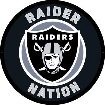 Evergreen Ultra-Thin Edgelight LED Wall Decor, Round, Las Vegas Raiders- 23 x 23 Inches Made In USA