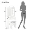 Modern Mini Dressing Table with LED-lit Mirror & Hidden Storage,Includes Padded Stool,Adjustable Brightness Vanity Desk - 3 of 4