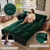 Kumasinova 74.8" Queen Pull Out Sofa Bed,3-in-1 Convertible Sleeper Tufted Velvet Loveseat with 2 Pillows,Morden Chaise Sofa Bed for Living Room - 4 of 4