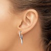 Black Bow Jewelry 1.8mm Twisted Oval Hoop Earrings in 14k White Gold, 26mm (1 Inch) - 3 of 4