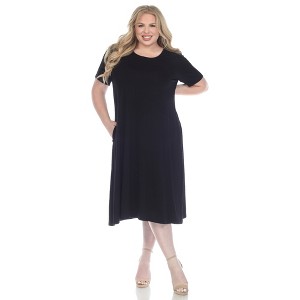 White Mark Plus Size Short Sleeve Midi Dress - 1 of 4