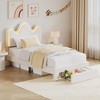 Upholstered Kids Bed Frame with Headboard, Under-Bed Drawer & Light - Lamb Fleece Fabric, Wood Slat Support, No Box Spring Needed - 3 of 4