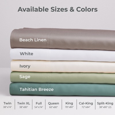 Twin Ivory Organic Cotton Bamboo Deep Pocket Sheet Set