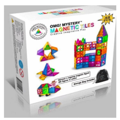 Novelty Gift Omg! Magnetic Tiles Mystery Toy Box [48 Pieces! Storage Bag  Included : Target