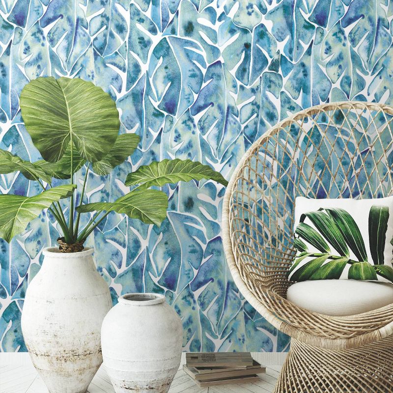 RoomMates Cat Coquillette Philodendron Peel and Stick Wallpaper Blue, 6 of 11