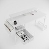 Computer Desk with Power Outlet, Monitor Stand, Shelf, Drawers, Large Side Pockets and Hooks, Easy to Assemble, Office Desk/Writing Desk/Gaming Desk - 4 of 4