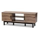 2 Door Arend Two-Tone Wood TV Stand for TVs up to 55" Brown - Baxton Studio