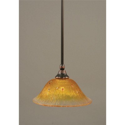 Toltec Lighting Any 1 - Light Pendant in  Black Copper with 10" Gold Champagne Crystal  Shade
