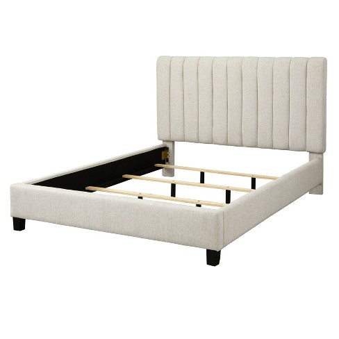 Queen Teagan Channel Upholstered Bed, Upholstered Bed Frame Queen