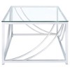 47.25" Glass and Chrome Coffee Table with Metal Legs, Perfect for Modern and Minimalist Living Spaces - 4 of 4