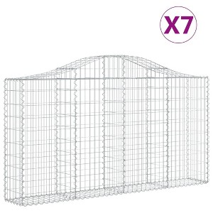 vidaXL Gabion Basket Set of 7 Silver Galvanized Iron Extra Large - 1 of 4