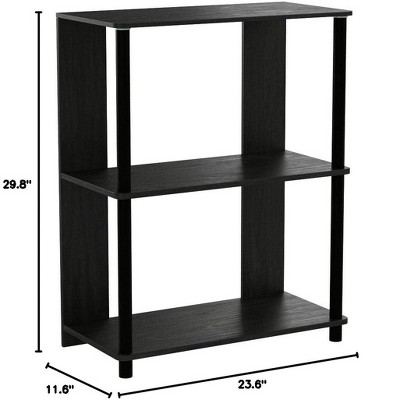 Elegant Walnut Wood Bookcase with Open Shelves