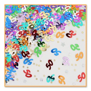 Beistle 50 & Stars Confetti, (4/Pkg) Multicolored - 1 of 1
