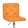 VECELO PU Leather Armless Office Chair, Adjustable Height & 360° Rolling Swivel for Home or Office, Orange - 4 of 4
