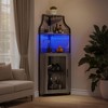 5-Tier Industrial Corner Bar Cabinet: Detachable Wine Rack, Glass Holder, Adjustable Shelves & LED Light. For Living/Dining/Kitchen - 4 of 4