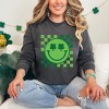 S.W.Smiley Clover Eyes Smiley - Women's Garment Dyed Long Sleeve Graphic T-Shirt - 3 of 4