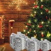 GAOMON Set of 3 Christmas Lighted Gift Boxes, Pre-Lit Gift Present Boxes with Ribbons and Bows, Xmas Ornaments - 3 of 4