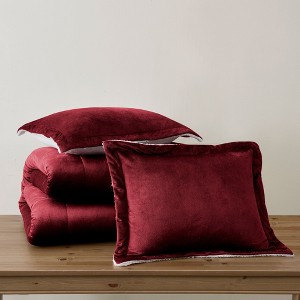 Swift Home | Reversible Micromink and Faux Shearling 3-Piece Fall/Winter Comforter Set - 1 of 4