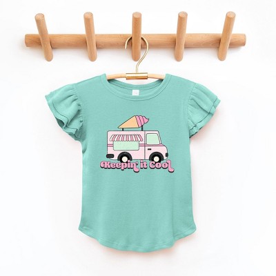 The Juniper Shop Keepin' It Cool Truck Toddler Flutter Sleeve Tee