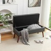 Gulches 43.3"W Dark Gray Leather Storage Ottoman Bench - Tufted Upholstered Bench with Safety Hinge, 300LBS Capacity, Solid Wood - 4 of 4