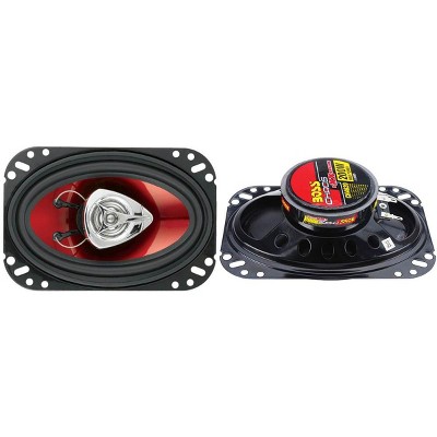 BOSS CH4620 4 x 6 Inch 200W 2 Way Car Coaxial Audio Speakers Stereo, Red (Pair)