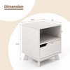 Costway 1/2 PCS Nightstand Sofa Side End Table with Storage Shelf & Drawer Space-Saving White - 3 of 4