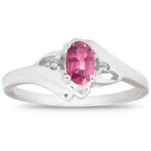 Pompeii3 5/8ct Oval Ruby & Diamond Ring 14K White Gold - 1 of 4